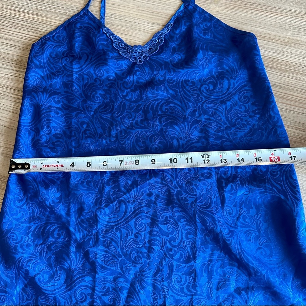 Romantic Moods// 90’s Vintage Slip Dress Floral lace Blue Size S - Picture 8 of 10